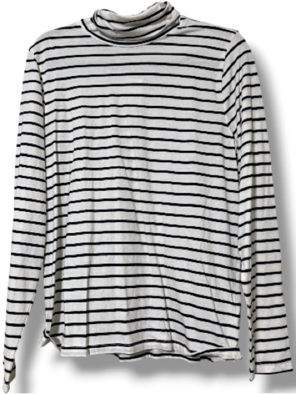 J. Crew women's size large black and white striped turtleneck new with tags